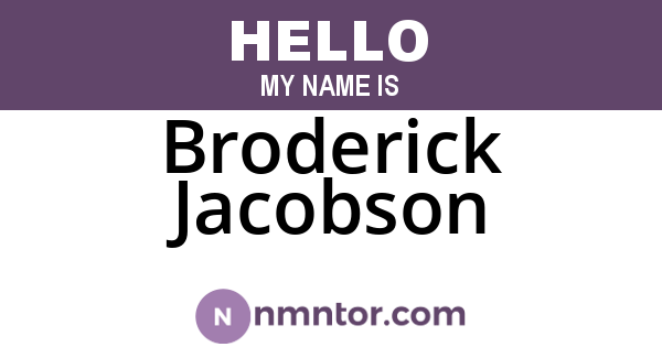 Broderick Jacobson