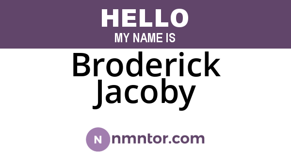 Broderick Jacoby