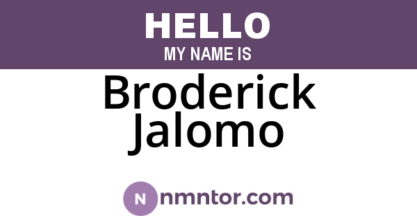 Broderick Jalomo