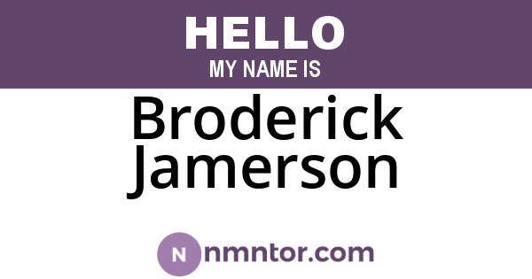 Broderick Jamerson