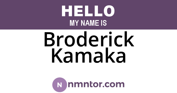 Broderick Kamaka