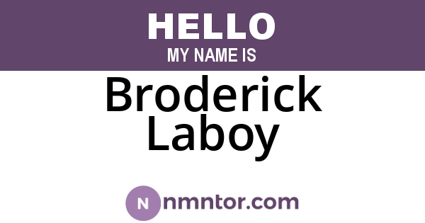 Broderick Laboy