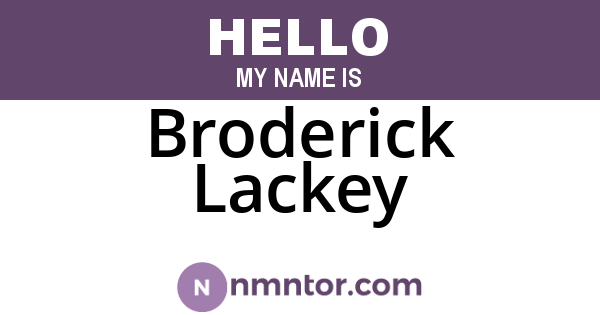 Broderick Lackey