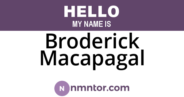 Broderick Macapagal