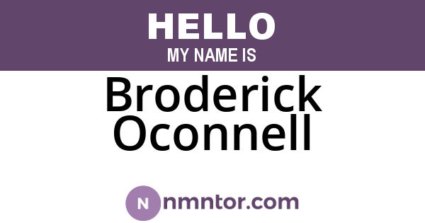 Broderick Oconnell
