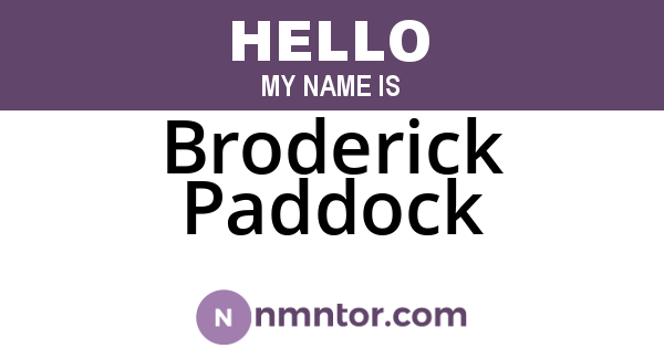 Broderick Paddock