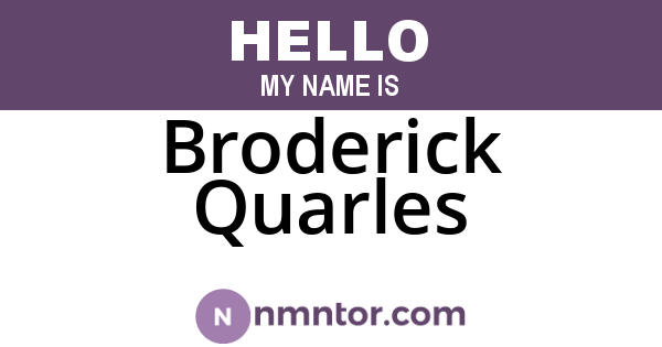 Broderick Quarles