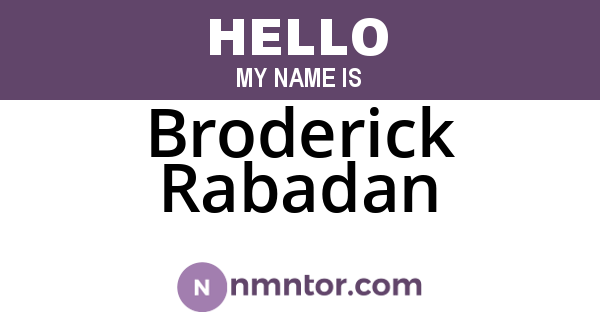 Broderick Rabadan