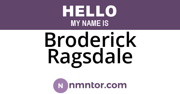 Broderick Ragsdale