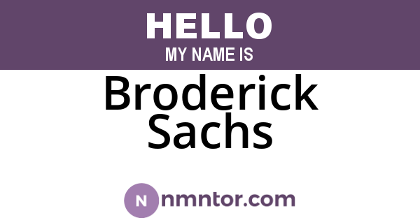 Broderick Sachs