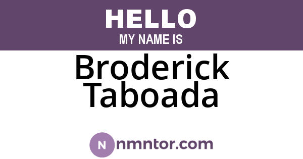 Broderick Taboada