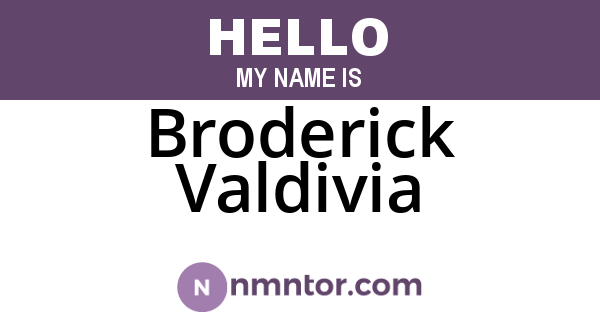 Broderick Valdivia