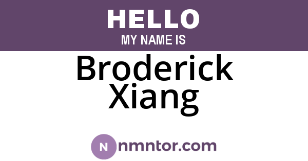 Broderick Xiang