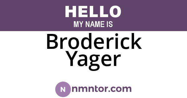 Broderick Yager