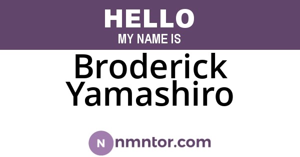 Broderick Yamashiro