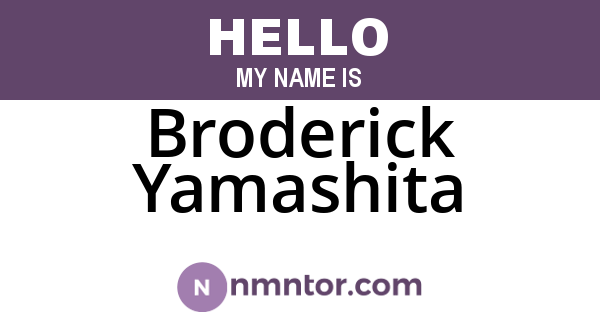 Broderick Yamashita