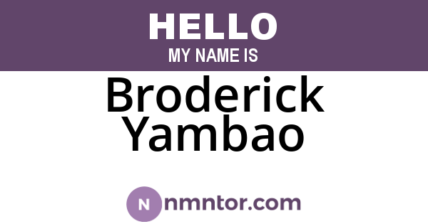 Broderick Yambao