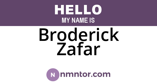 Broderick Zafar