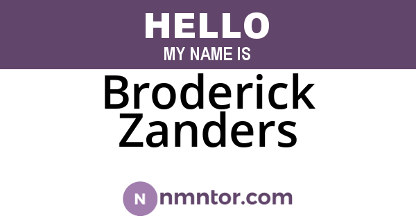 Broderick Zanders
