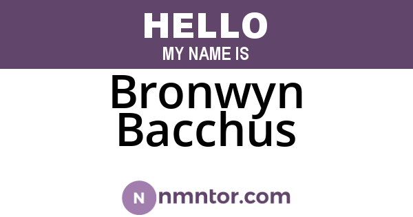 Bronwyn Bacchus