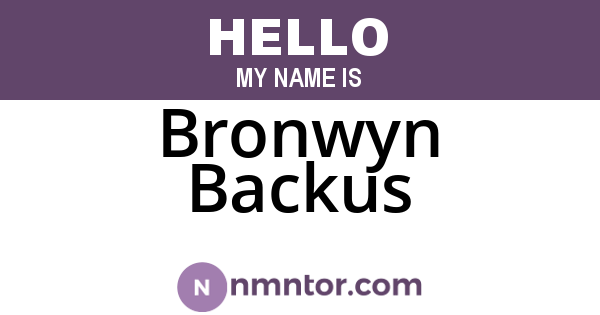 Bronwyn Backus