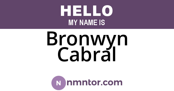 Bronwyn Cabral