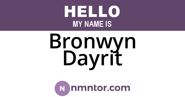 Bronwyn Dayrit