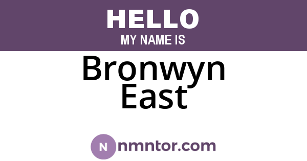 Bronwyn East