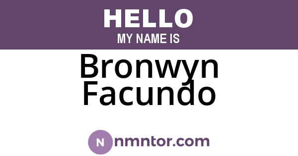 Bronwyn Facundo