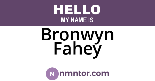 Bronwyn Fahey