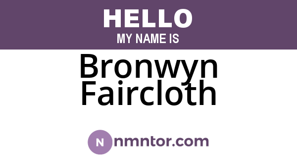 Bronwyn Faircloth