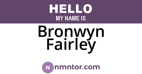 Bronwyn Fairley