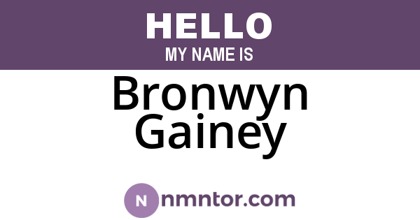 Bronwyn Gainey