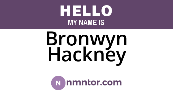 Bronwyn Hackney