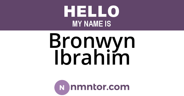 Bronwyn Ibrahim