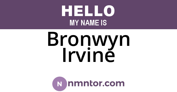 Bronwyn Irvine
