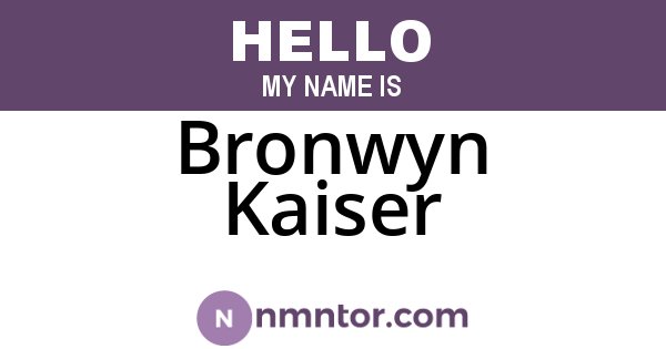 Bronwyn Kaiser