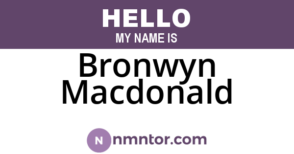 Bronwyn Macdonald