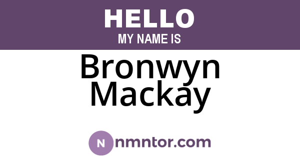Bronwyn Mackay