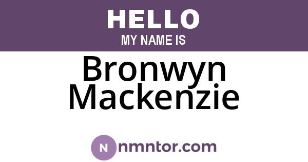 Bronwyn Mackenzie