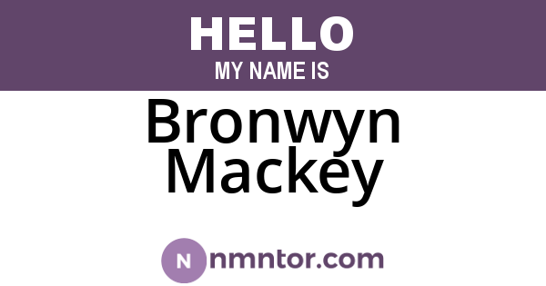 Bronwyn Mackey