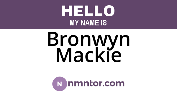 Bronwyn Mackie