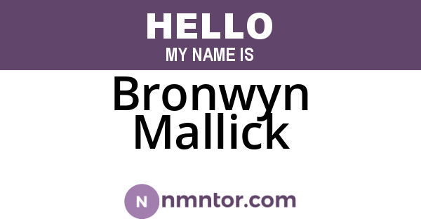 Bronwyn Mallick