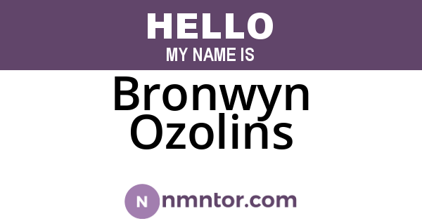 Bronwyn Ozolins