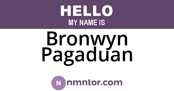 Bronwyn Pagaduan