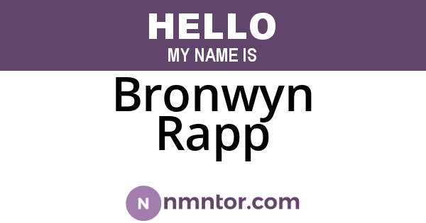 Bronwyn Rapp