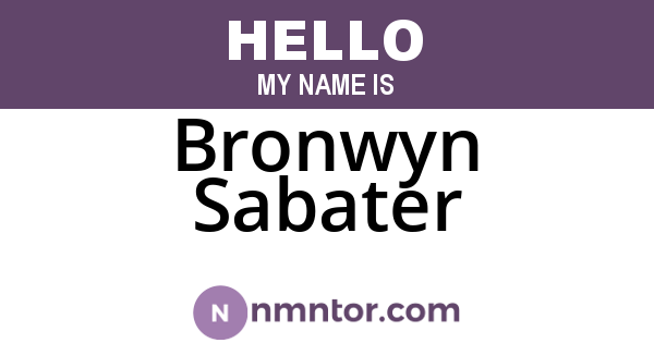 Bronwyn Sabater
