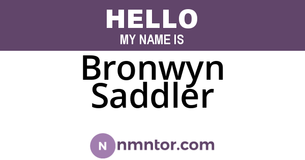 Bronwyn Saddler