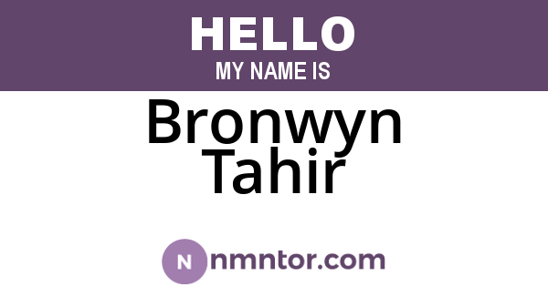 Bronwyn Tahir