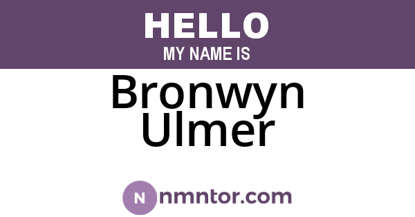 Bronwyn Ulmer